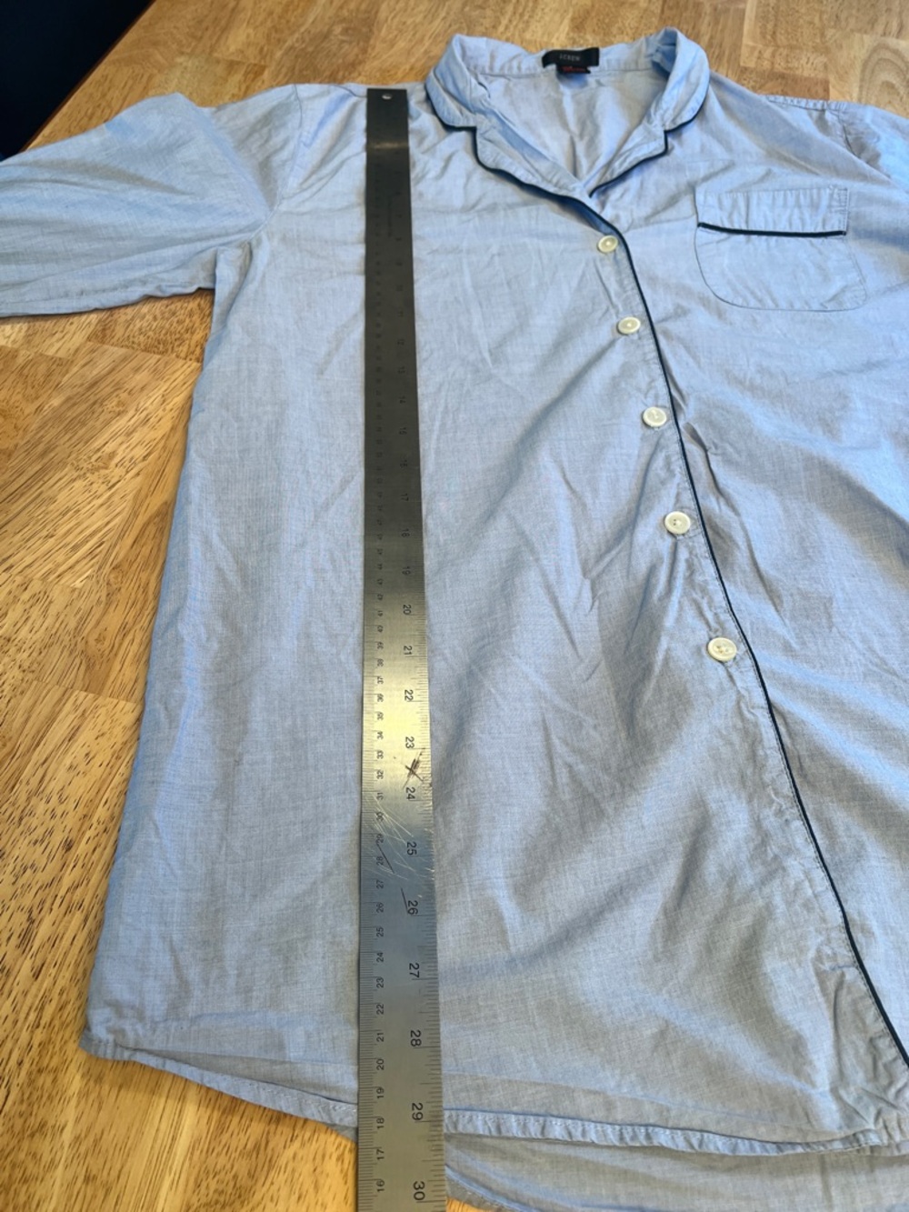 J Crew Shirt and Shorts Pajama Set Top Large Bottoms Medium Blue 100% Cotton - Picture 14 of 16